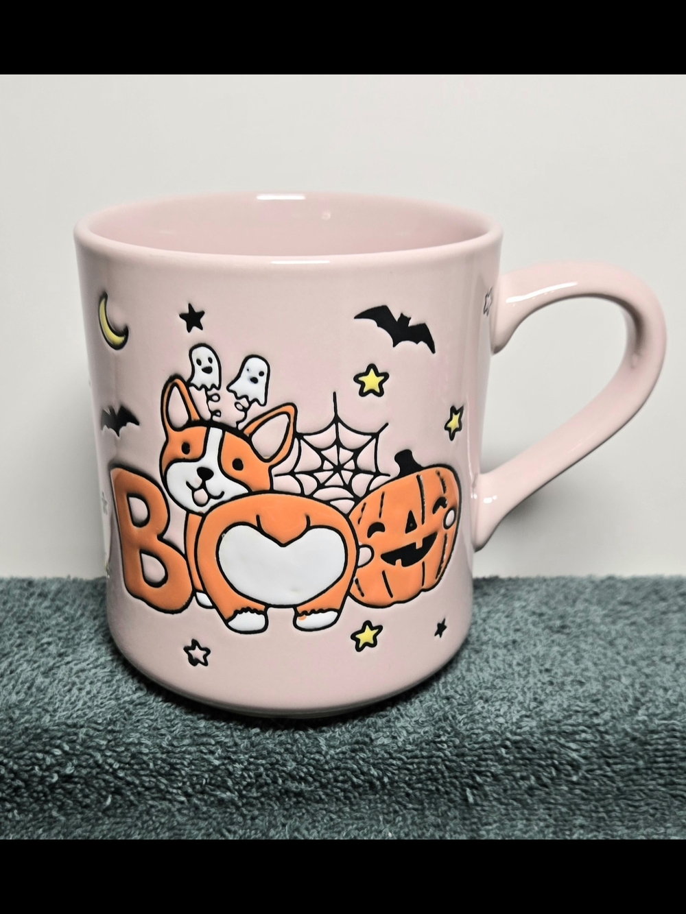 Clementine Paper Pink Halloween Corgi BOO Mug 2024